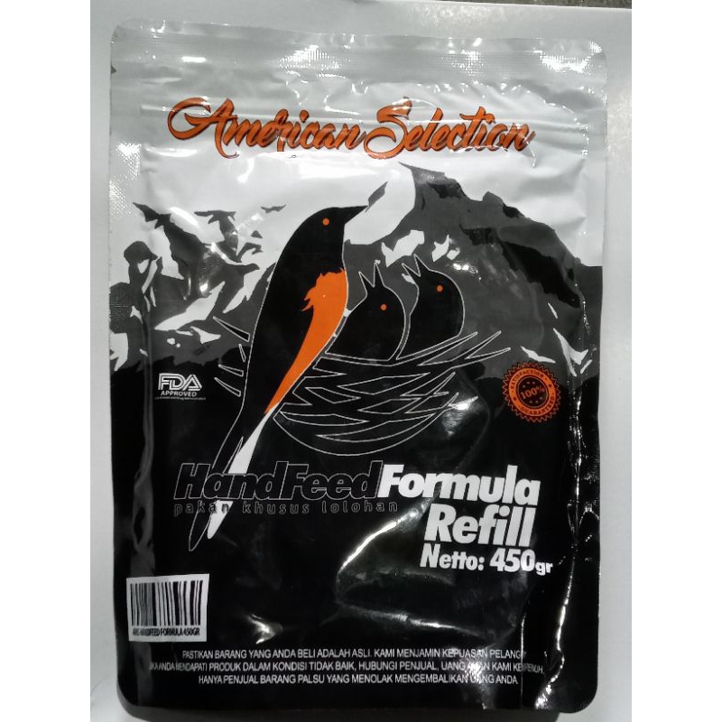 AMS AMERICAN SELECTION HANDFEED FORMULA 220 pakan lolohan burung murai